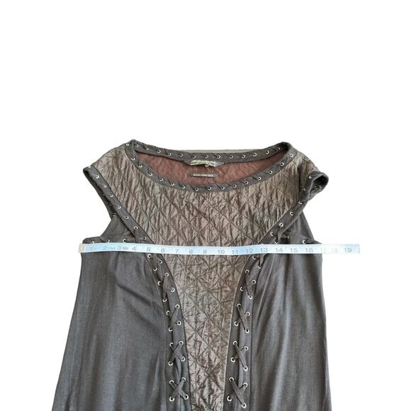 All Saints Spitafields Black Fairy Grunge Quilted Whipstitch Shirt Dress Size 8 - Picture 8 of 9